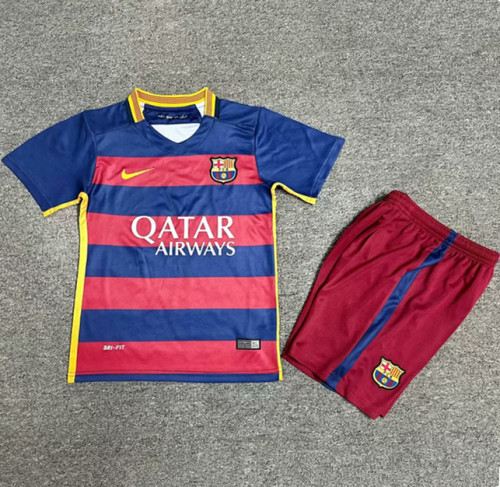 2015-2016 Barcelona Home Retro Kids Soccer Jersey