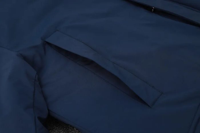 24-25 AC Milan Royal Blue Hooded Windbreaker Fabric Cotton Coat (黄标)