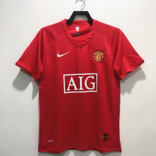 RONALDO 7 #2007-2008 Manchester United Home League Edition Retro Soccer Jersey(联赛版 带双臂章)