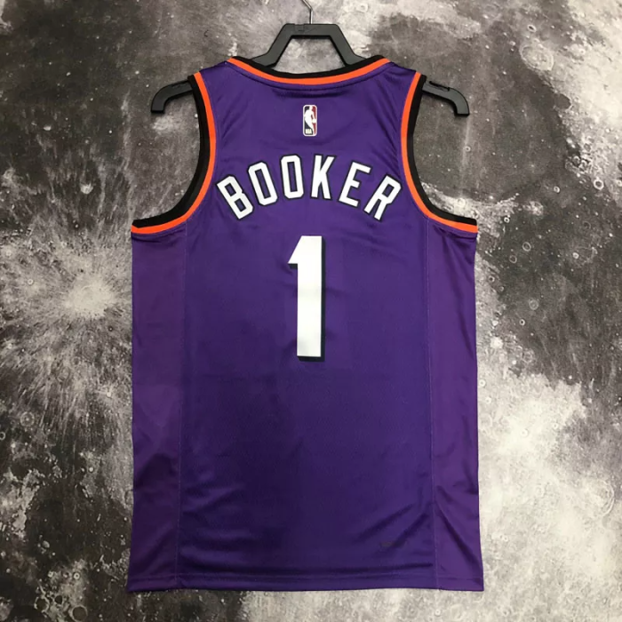 22-23 SUNS BOOKER #1 Purple Top Quality Hot Pressing NBA Jersey (Retro Logo)