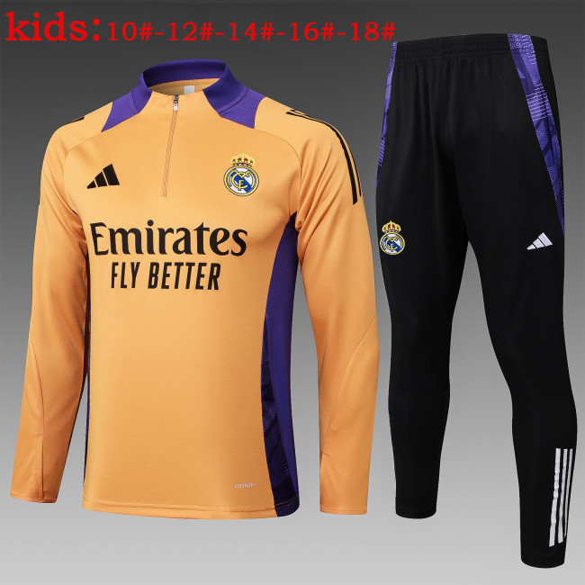 25-26 Real Madrid High Quality Kids Half Pull Tracksuit
