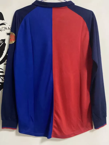 1999 Barcelona Home 100th Anniversary Version Retro Soccer Jersey (长袖)