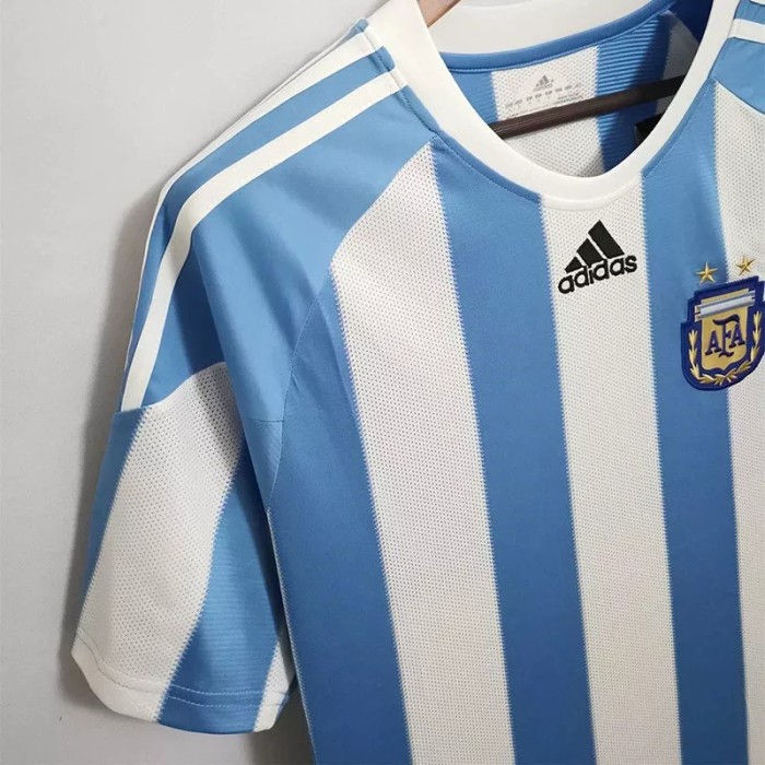 2010 Argentina Home Retro Soccer Jersey