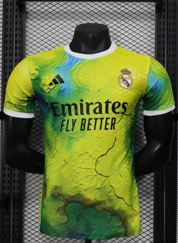 25-26 Real Madrid Yellow Green Special Edition Player Version Soccer Jersey