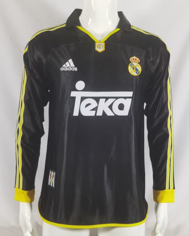1999-2001 Real Madrid Away Long Sleeve Retro Soccer Jersey