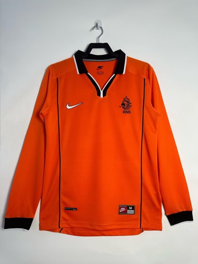 1998 Netherlands Home Long sleeves Retro Soccer Jersey