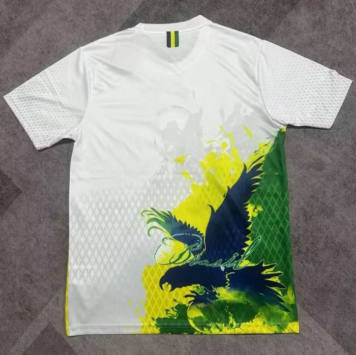 25-26 Brazil White Green Special Edition Fans Soccer Jersey