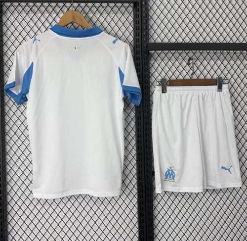 25-26 Marseille Home Kids Soccer Jersey