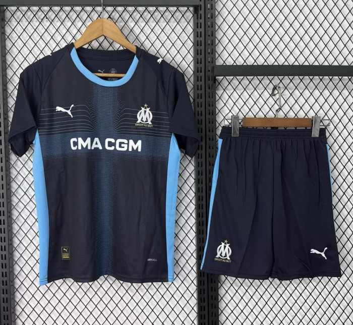 25-26 Marseille Away Kids Soccer Jersey