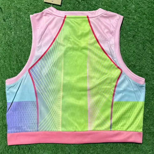 25-26 Barcelona Pink Yellow Women Yoga Vest (女)