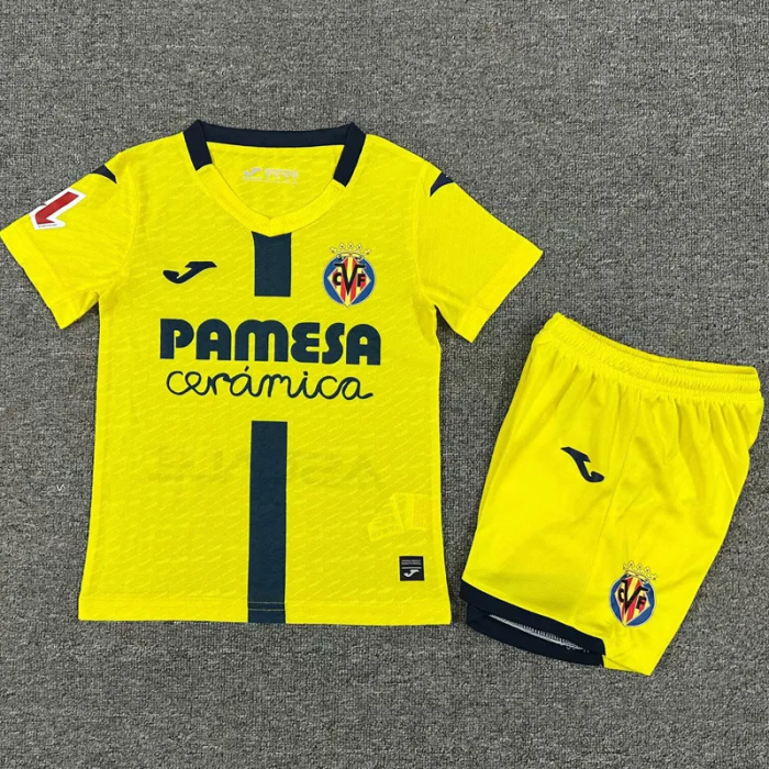 25-26 Villarreal Home Kids Soccer Jersey