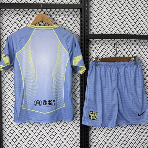 25-26 Barcelona Special Edition Blue Kids Soccer Jersey