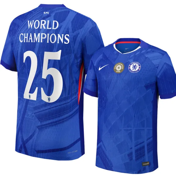 25-26 Chelsea Home Print World Champions #25 Fans Soccer Jersey