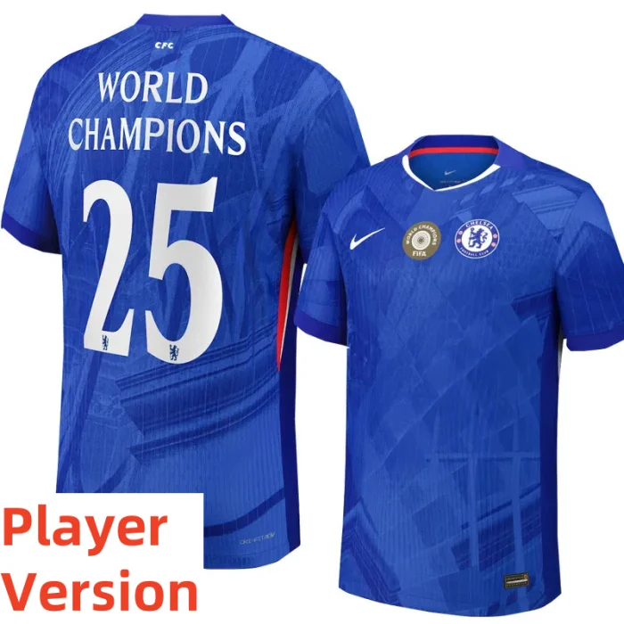 25-26 Chelsea Home Print World Champions #25 Player Version Soccer Jersey