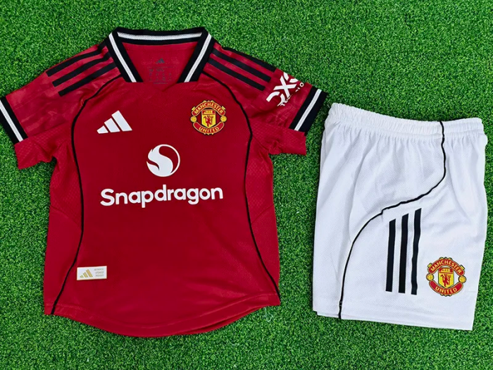 25-26 Manchester United Home Kids Player Version Soccer Jersey (球员童装)