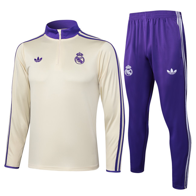 25-26 Real Madrid High Quality Half Pull Tracksuit