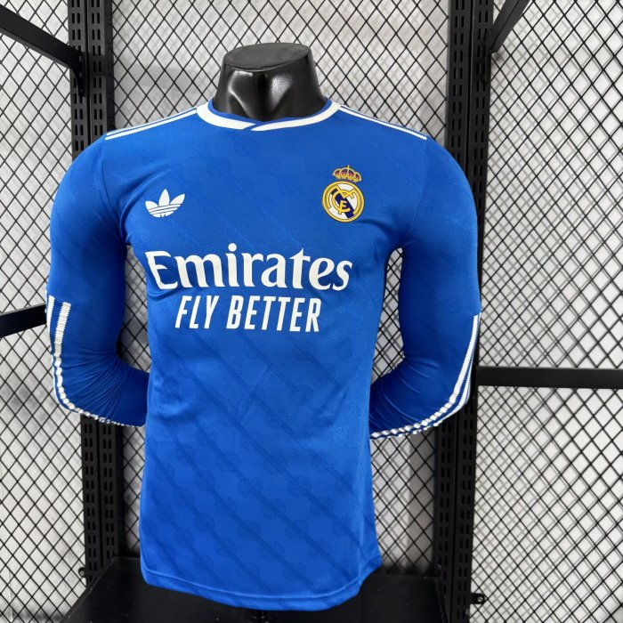 25-26 Real Madrid Third Long Sleeve Player Version Soccer Jersey