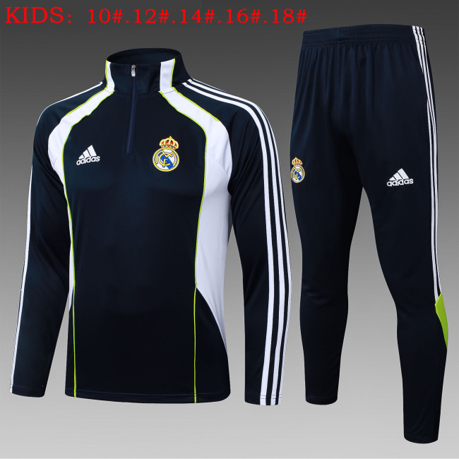 25-26 Real Madrid High Quality Kids Half Pull Tracksuit