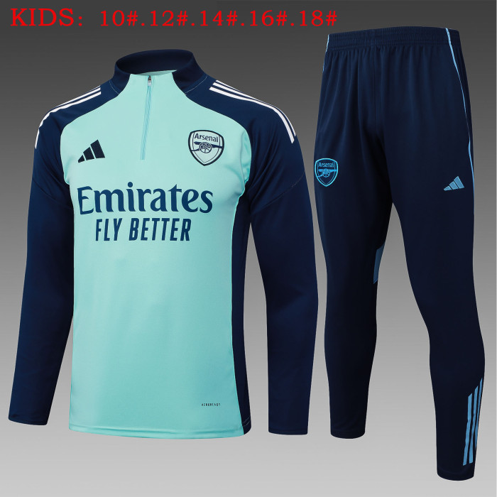 25-26 Arsenal High Quality Kids Half Pull Tracksuit
