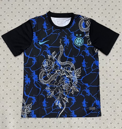 25-26 Inter Milan Black Blue Training shirts (蛇)