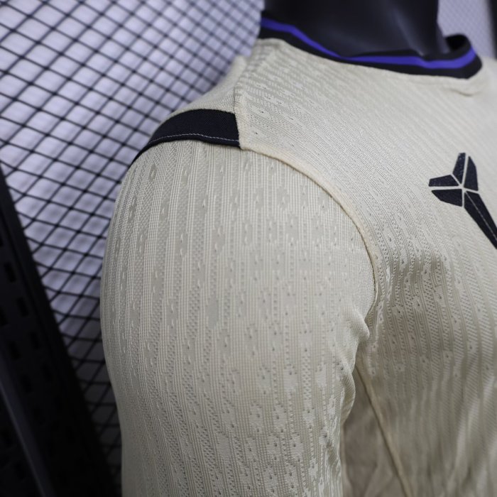 25-26 Barcelona Away Long Sleeve Player Version Soccer Jersey (长袖球员)