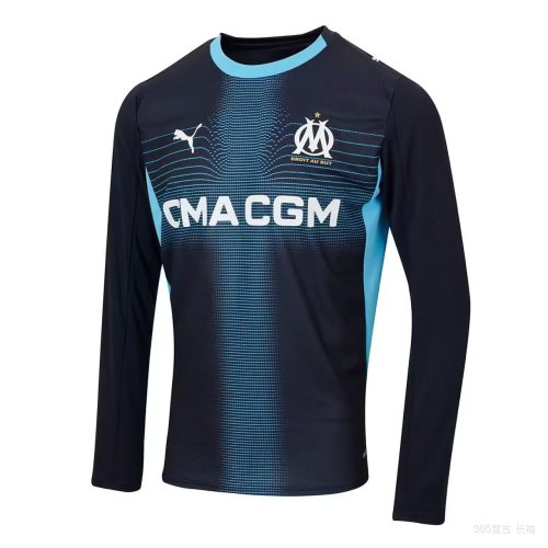 25-26 Marseille Away Long Sleeve Fans Soccer Jersey