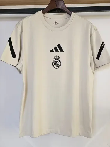 25-26 Real Madrid Creamy Yellow High Quality Casual T-Shirt #奶黄色