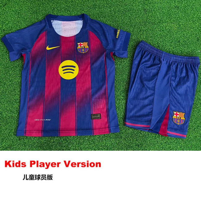 25-26 Barcelona Home Kids Player Version Soccer Jersey (球员童装)
