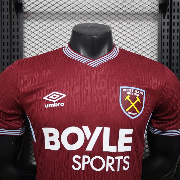 25-26 West Ham Home Player Version Soccer Jersey