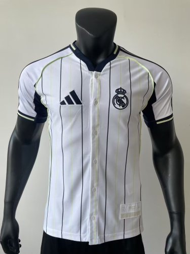 2025 Real Madrid MLB Player Version New Pattern Jersey