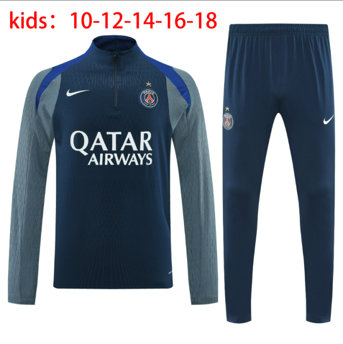 25-26 Paris Saint-Germain High Quality Kids Half Pull Tracksuit