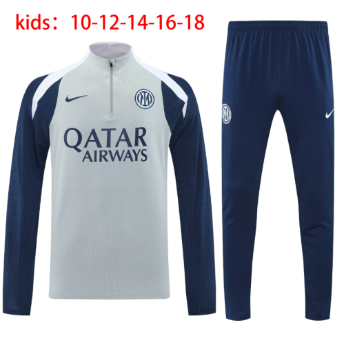 25-26 Inter Milan High Quality Kids Half Pull Tracksuit