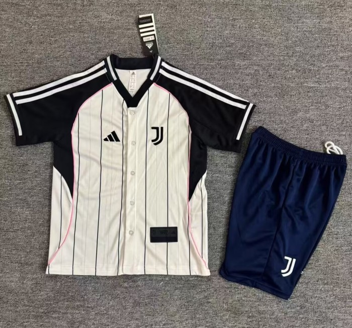 25-26 Juventus White Casual Edition Kids Baseball Jersey 1:1 Thai Quality
