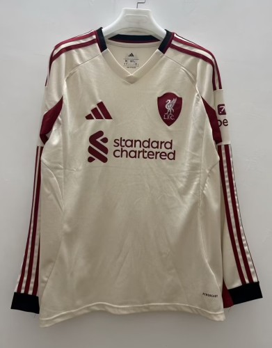 25-26 Liverpool Away Long Sleeve Fans Soccer Jersey 1:1 Thai Quality
