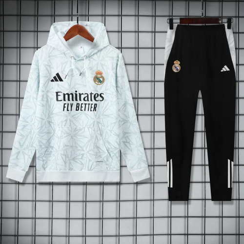 25-26 Real Madrid White Hoodie Tracksuit (卫衣套装)