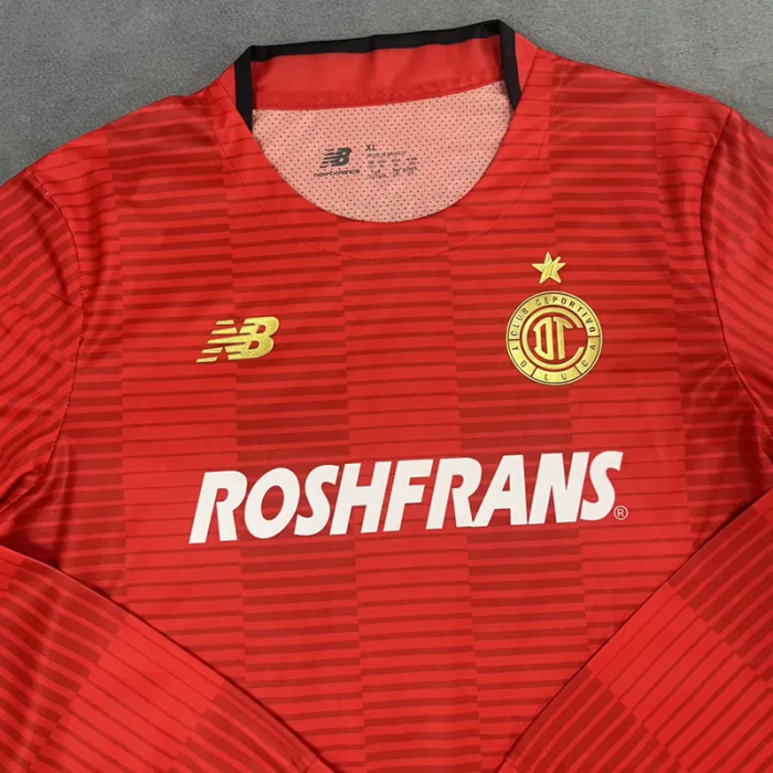 25-26 Toluca Home Long Sleeve Soccer Jersey 1:1 Thai Quality*带星