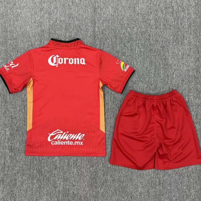 25-26 Toluca Home Kids Soccer Jersey 1:1 Thai Quality