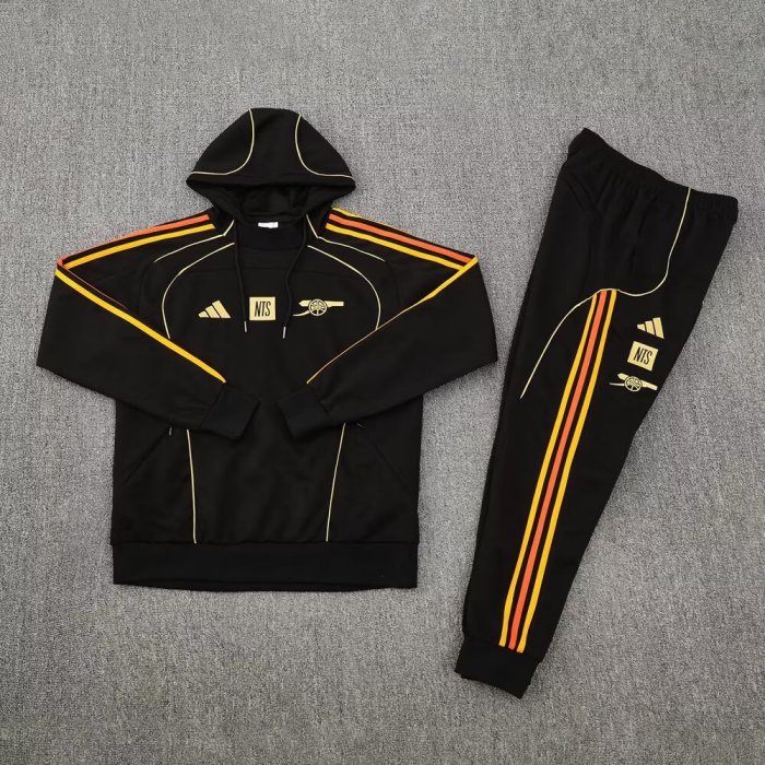 25-26 Arsenal Black Hoodie Tracksuit (卫衣套装)