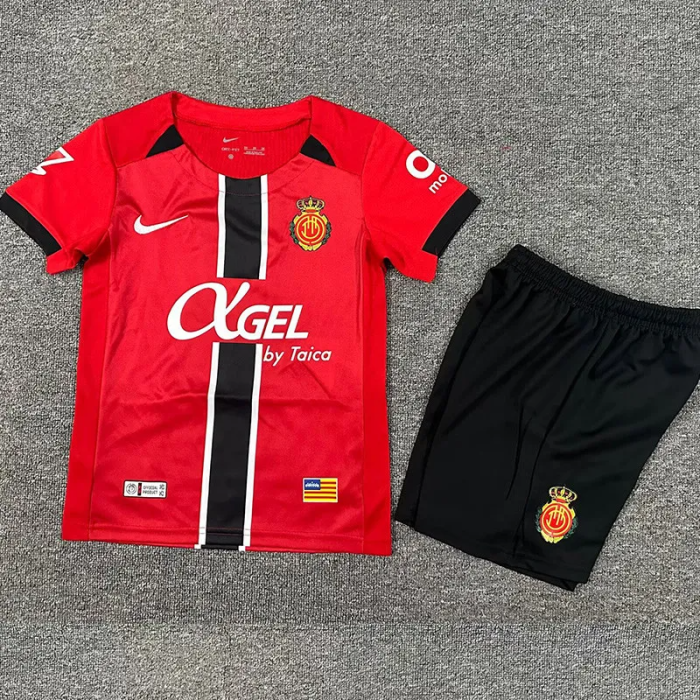 25-26 Mallorca Home Kids Soccer Jersey 1:1 Thai Quality
