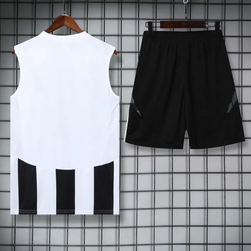 2025 AD White Black Tank Top And Shorts Suit