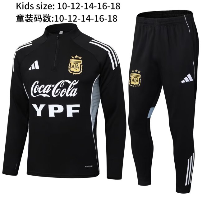 25-26 Argentina High Quality Kids Half Pull Tracksuit