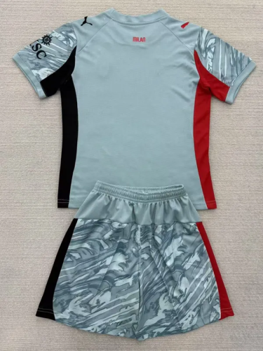 25-26 AC Milan Blue Goalkeeper Kids Soccer Jersey 1:1 Thai Quality