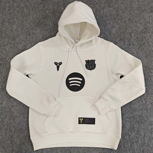 25-26 Barcelona White Hoody 白色(加绒)黑标