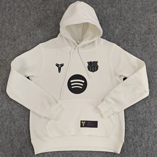 25-26 Barcelona White Hoody 白色(加绒)黑标