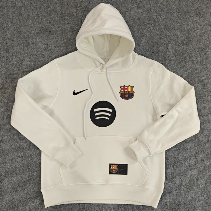 25-26 Barcelona White Hoody 白色(加绒)彩标