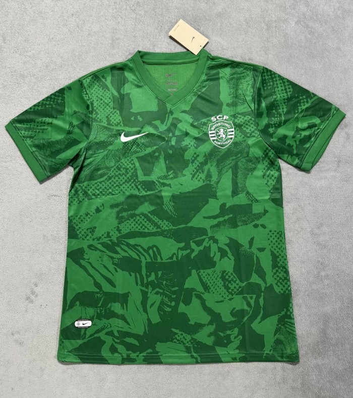25-26 Sporting Lisbon Green Fans Soccer Jersey 1:1 Thai Quality