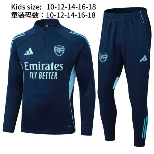 25-26 Arsenal High Quality Kids Half Pull Tracksuit