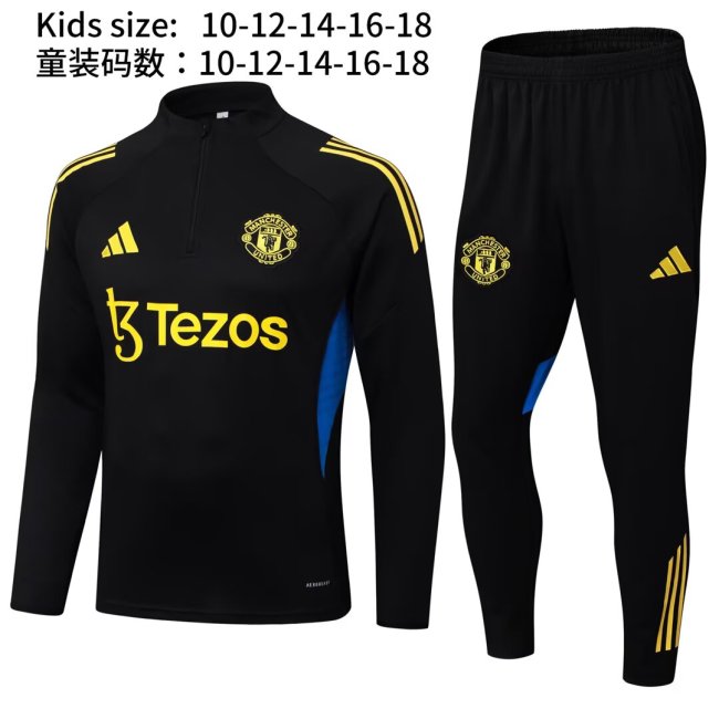 25-26 Manchester United High Quality Kids Half Pull Tracksuit