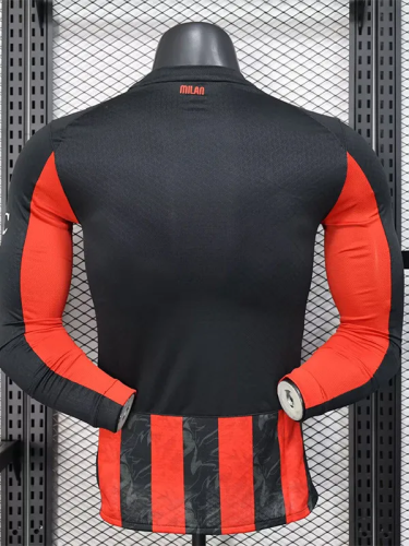 25-26 AC Milan Home Long Sleeve Player Version Soccer Jersey 1:1 Thai Quality(长袖球员)