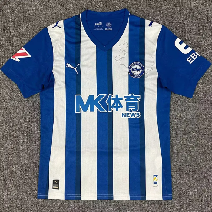 25-26 Alaves Home Fans Soccer Jersey 1:1 Thai Quality